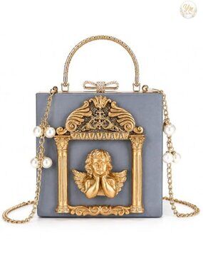 Baroque PU Evening Clutch Floral Party Prom Wedding Handbag